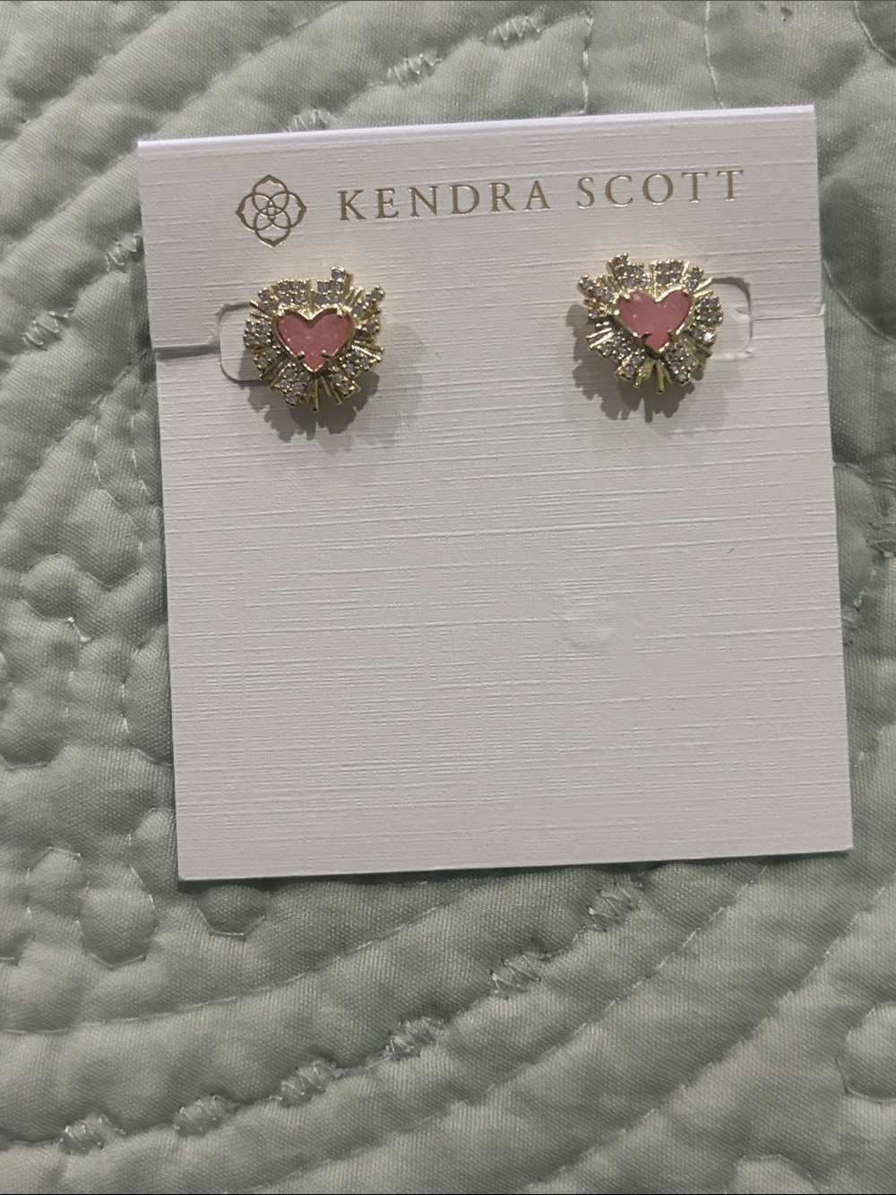 Kendra Scott Gold Heart Pink Enamel Starburst Stud Earrings includes dust bag!